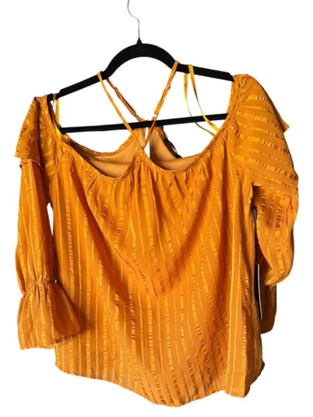 Cold-Shoulder Women's Top in Golden Orange